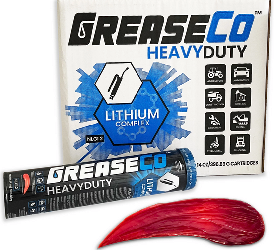GreaseCo HeavyDuty Red Hi Temp #2 Grease ISO 460 10/14oz 1